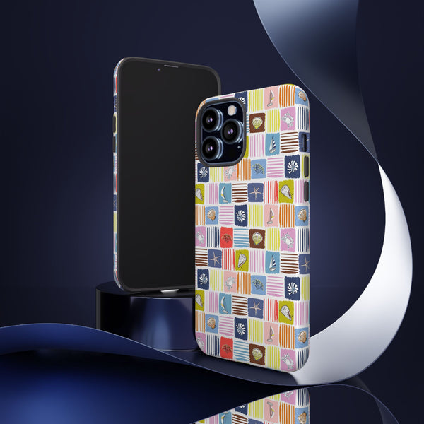 Colorful Seashells Sailboats and Starfish Summer Themed Phone Case