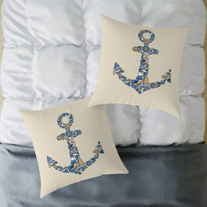 Nautical Anchor - Indoor Coastal Decor Throw Pillow