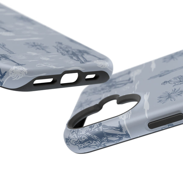 iPhone Case - Blue Cowboy and Cactus Western Themed MagSafe Tough Case