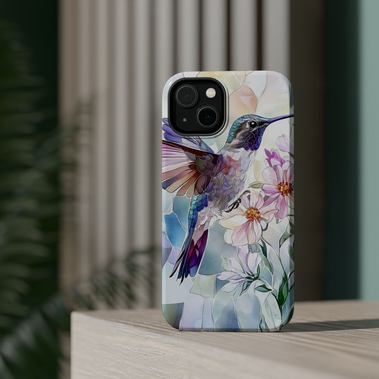 Stained Glass Hummingbird MagSafe iPhone Case
