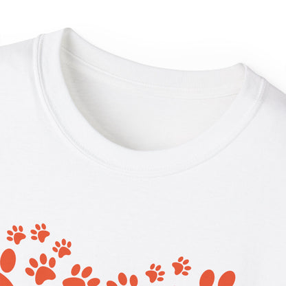 Heart Paw Print Unisex Ultra Cotton Tee - Perfect for Pet Lovers