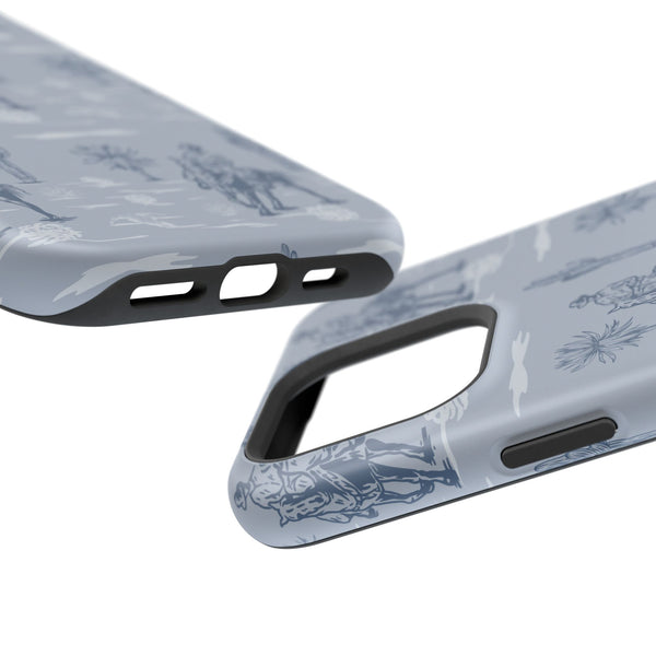 iPhone Case - Blue Cowboy and Cactus Western Themed MagSafe Tough Case