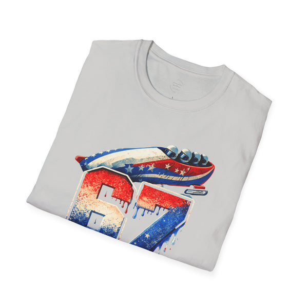 67 Bobsled Team USA T-Shirt - Patriotic Red White Blue Drip Graphic - Winter Sports Streetwear - Gildan Softstyle Men Women