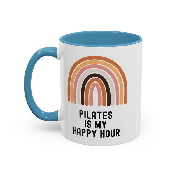Pilates Is My Happy Hour Funny Coffee Mug Gift for Pilates Lover Women Workout Cup Mothers Day