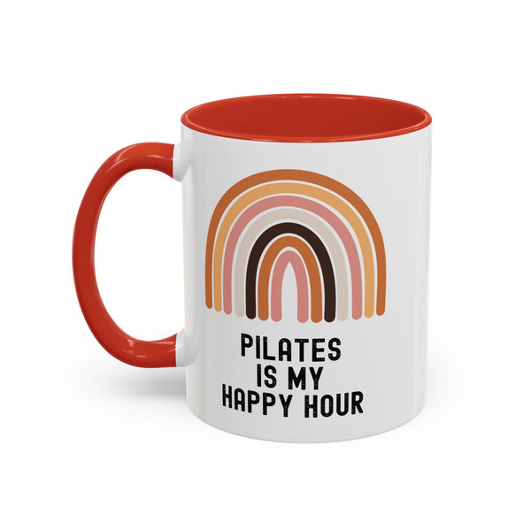 Pilates Is My Happy Hour Funny Coffee Mug Gift for Pilates Lover Women Workout Cup Mothers Day