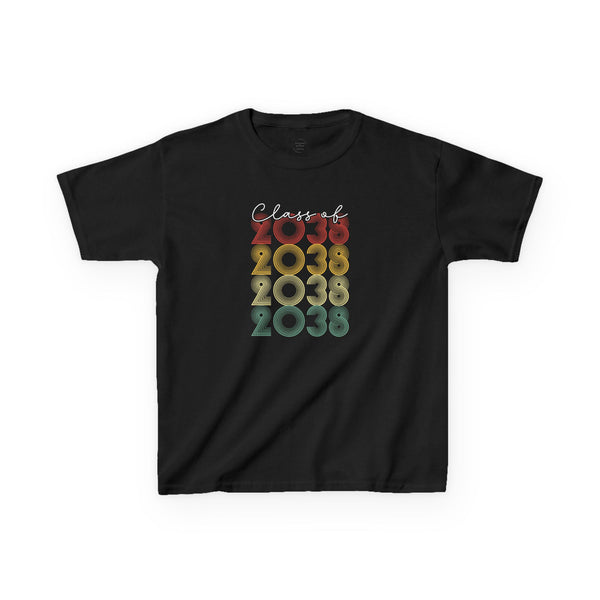 Graduation Tee for Kids Class of 2038 Shirt, Fun School Spirit, Kids Graduation Gift, Back-to-School Essential, Proud Parent Supporter