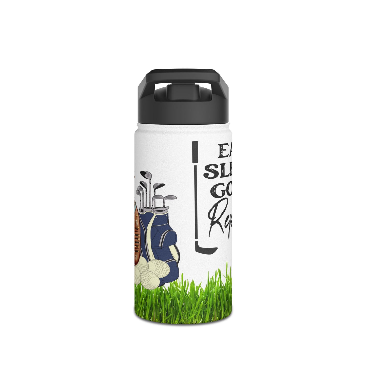 Eat Sleep Golf Repeat - Stainless Steel Water Bottle