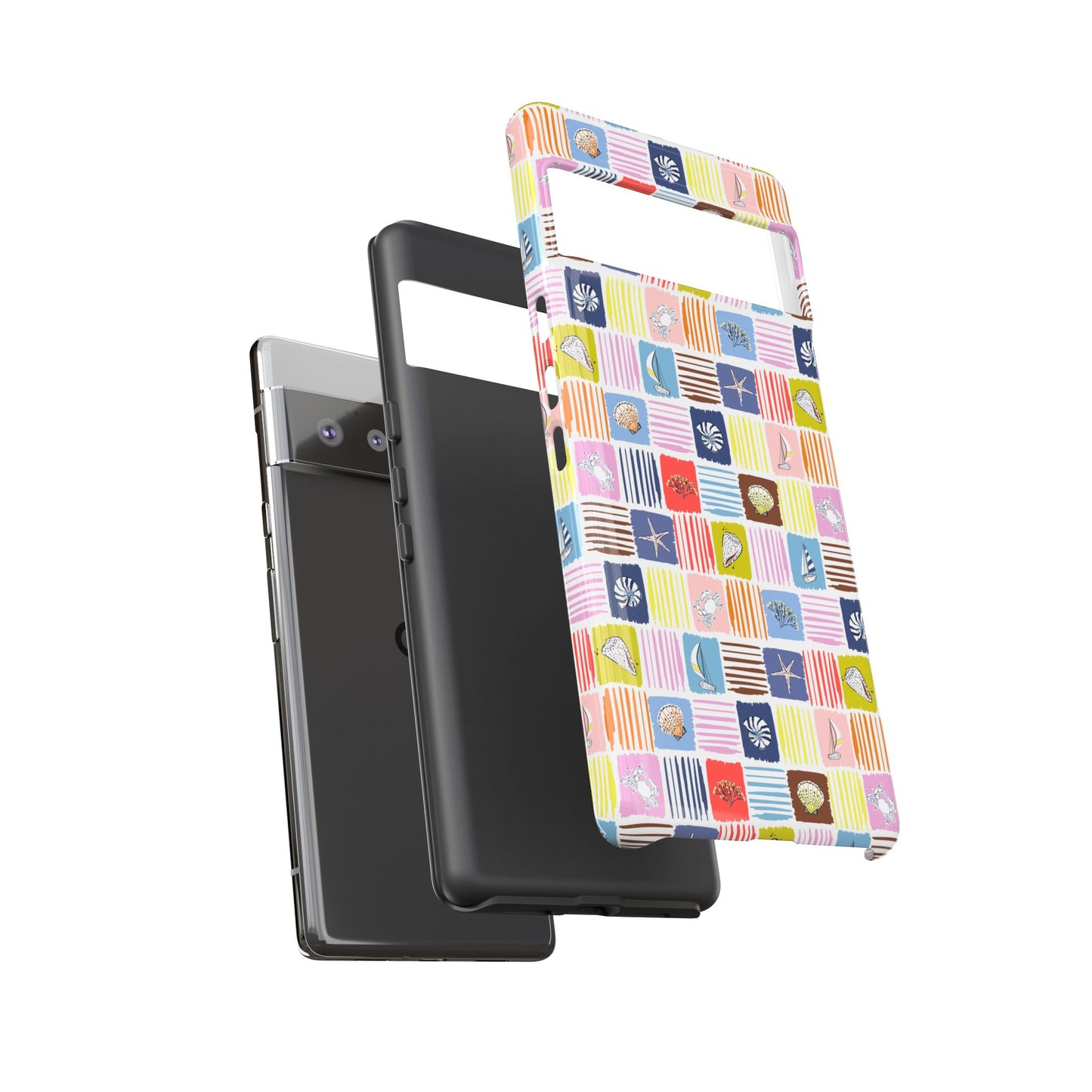 Colorful Seashells Sailboats and Starfish Summer Themed Phone Case