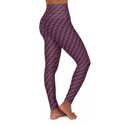 Amethyst 3D Geometric High Waisted Leggings – Motivational Cube Print