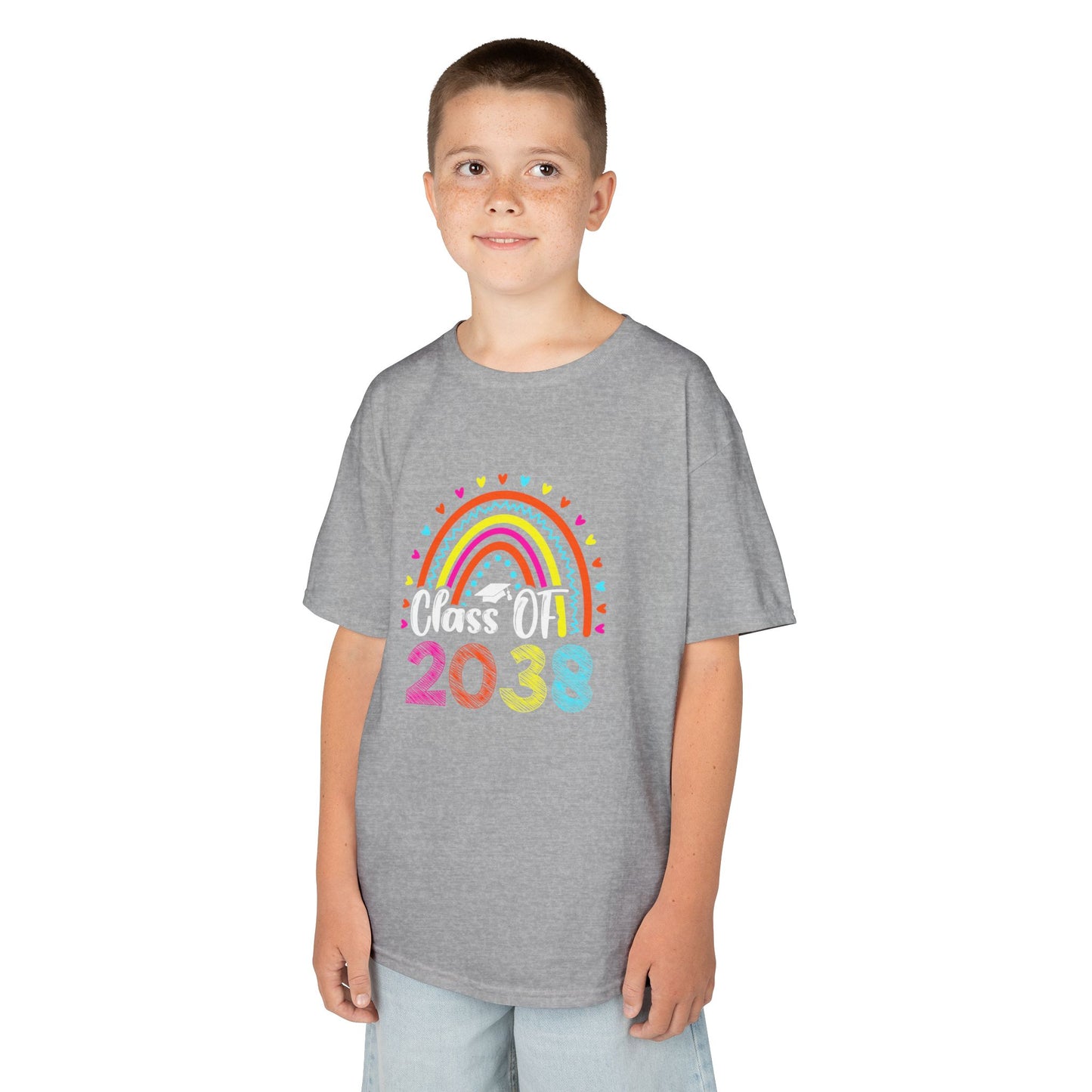 Rainbow Graduation Kids Tee | Class of 2038 Shirt | Cute Kids Apparel | Graduation Gift | Back to School T-Shirt | Rainbow Tee