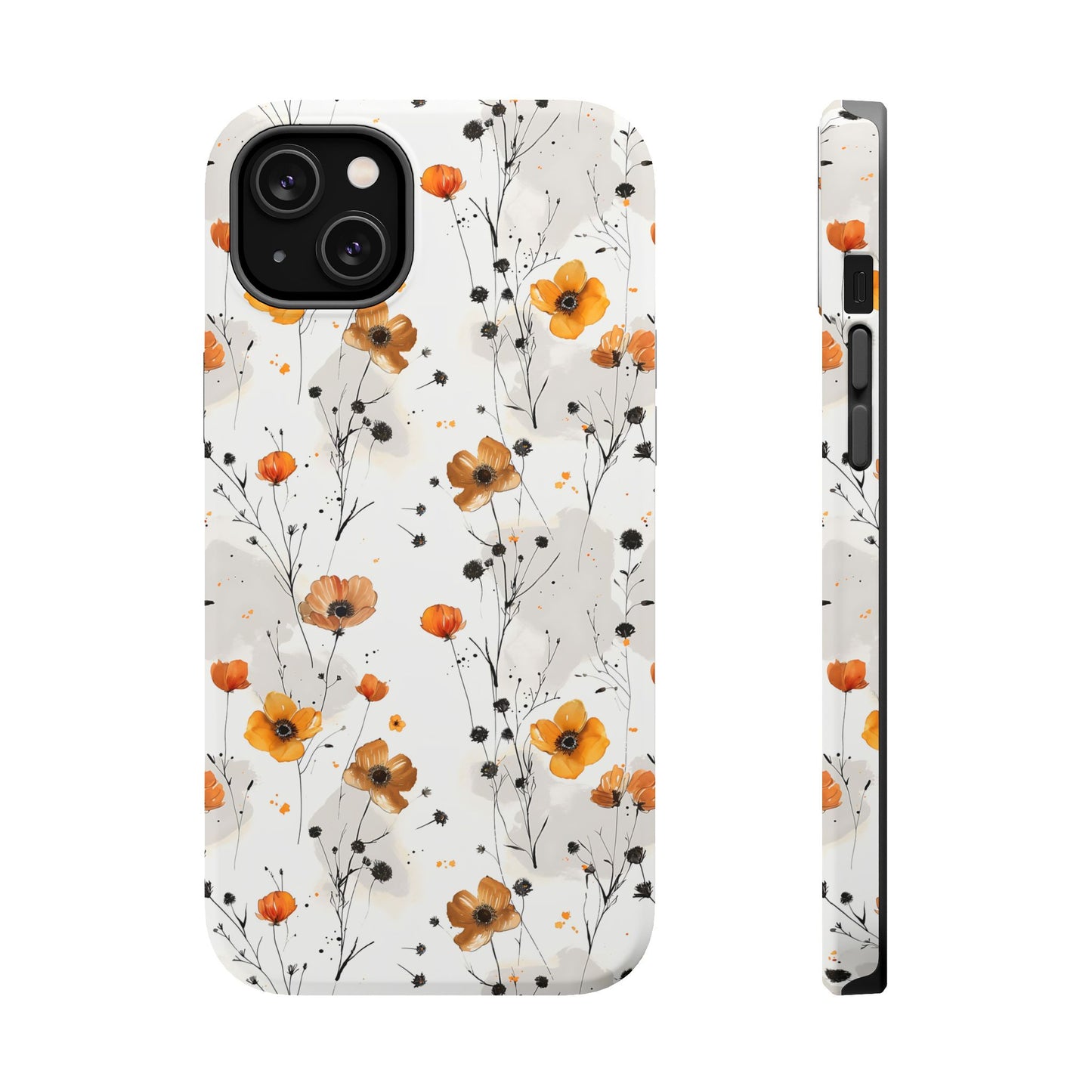 Orange and Yellow Floral MagSafe iPhone Case