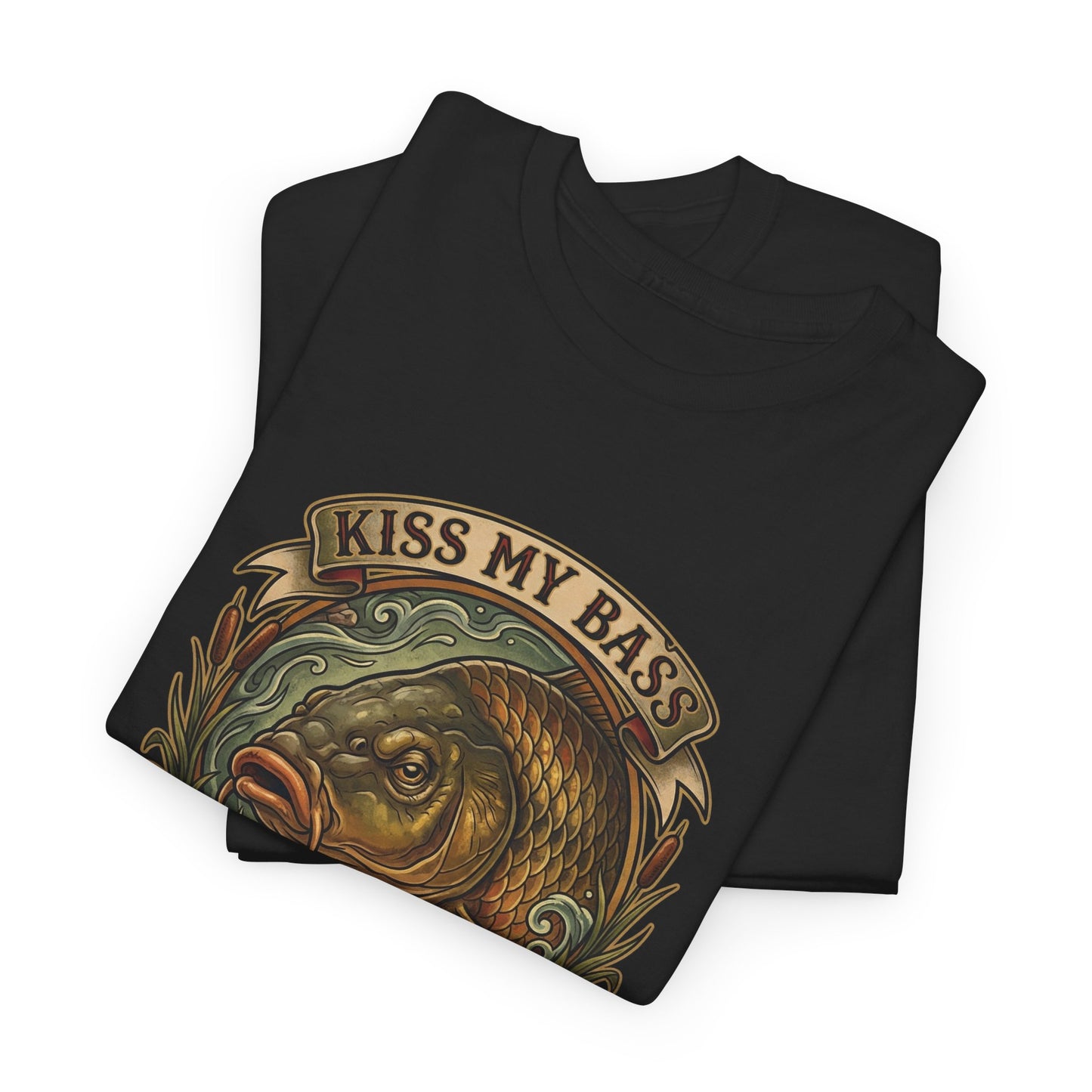 Kiss My Bass, Fish For Cash - Bass Angler Tee