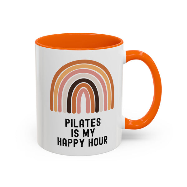 Pilates Is My Happy Hour Funny Coffee Mug Gift for Pilates Lover Women Workout Cup Mothers Day