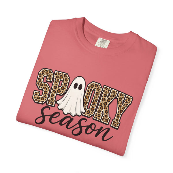 Spooky Season Leopard Print Ghost Halloween Graphic T-Shirt