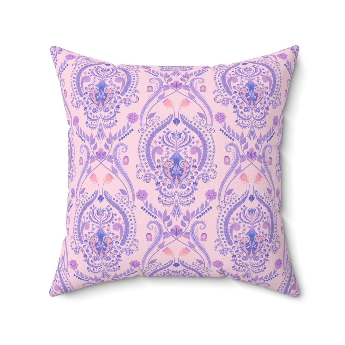 Elegant Pink & Purple Damask - Indoor Throw Pillow