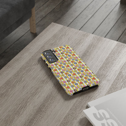Yellow and White Striped Summer Themed Phone Case