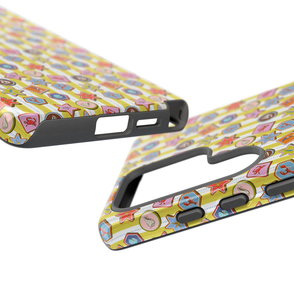 Yellow and White Striped Summer Themed Phone Case