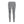 Front view of gray leggings featuring a vertical hand-drawn illustration of moon phases and geometric arrows on the left leg. The fabric has a soft, brushed suede texture with visible white stitching at the waist and hem.