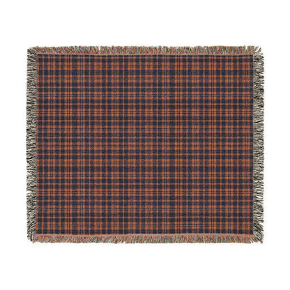 Red and Blue Plaid Woven Throw Blanket