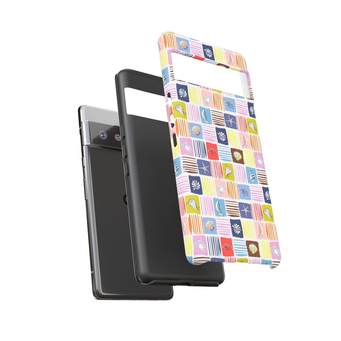 Colorful Seashells Sailboats and Starfish Summer Themed Phone Case