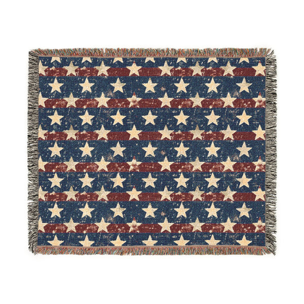 Patriotic Star Woven Blanket - Horizontal
