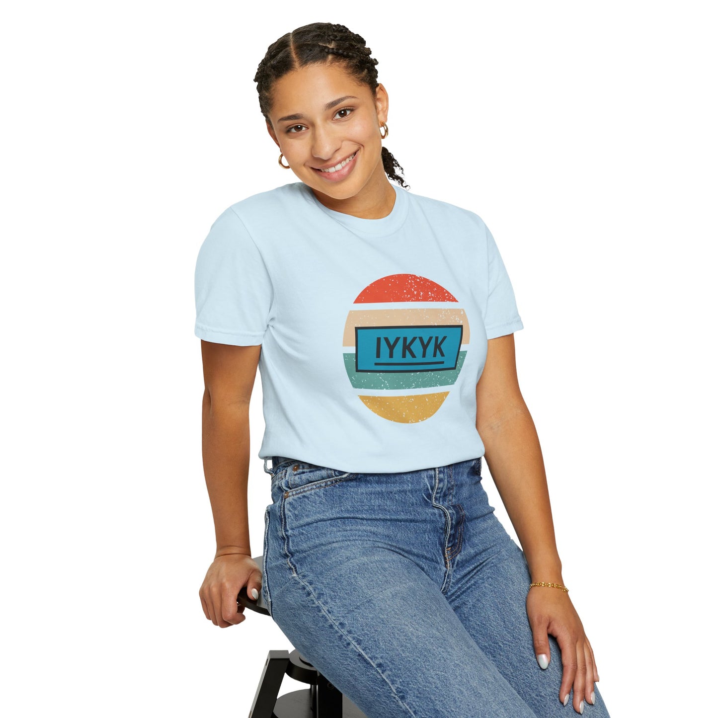 IYKYK Vintage Style Tee with Retro Rainbow