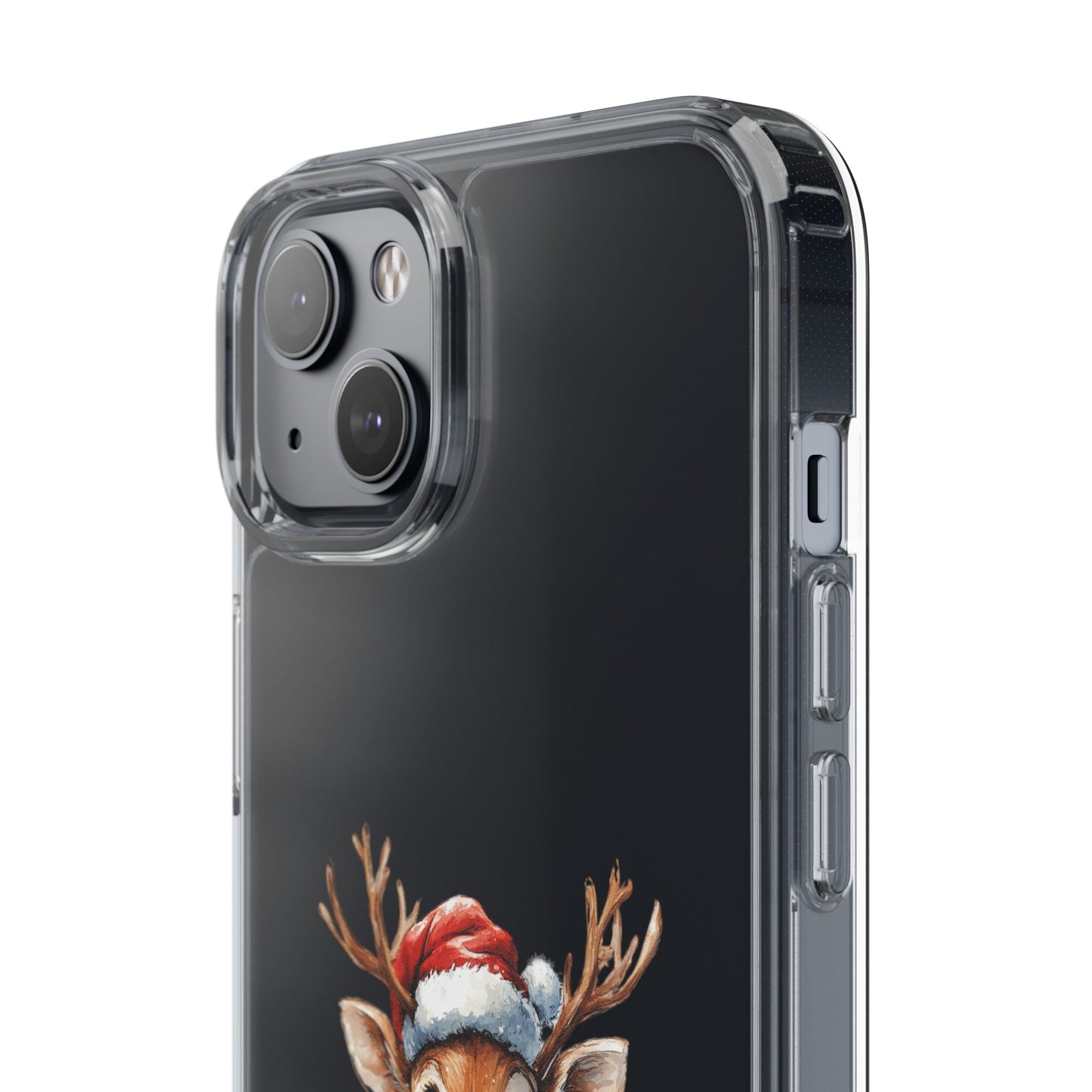 Festive Reindeer on a Clear Phone Case
