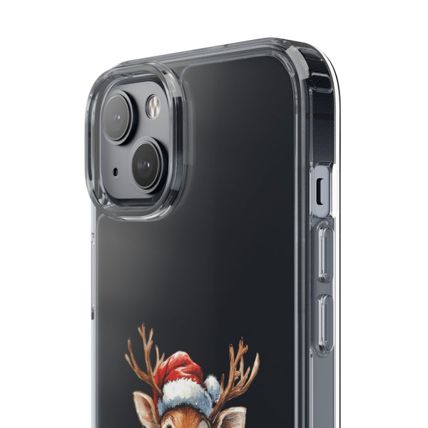 Festive Reindeer on a Clear Phone Case