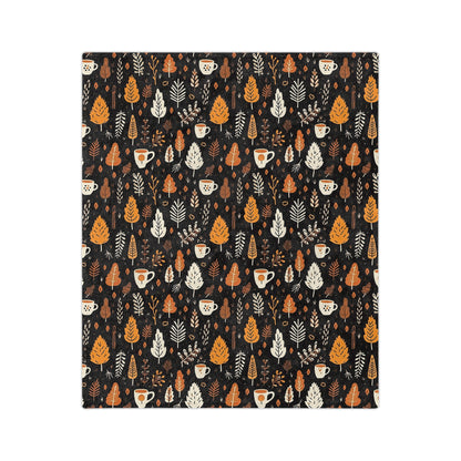 Cozy Fall Velveteen Blanket - Perfect for Autumn, Halloween, and Thanksgiving Decor, Gift for Friends, Family, Home