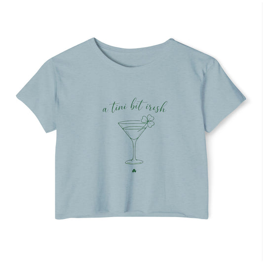 a tiny bit Irish Crop Top | Martini Shamrock St. Patrick's Day