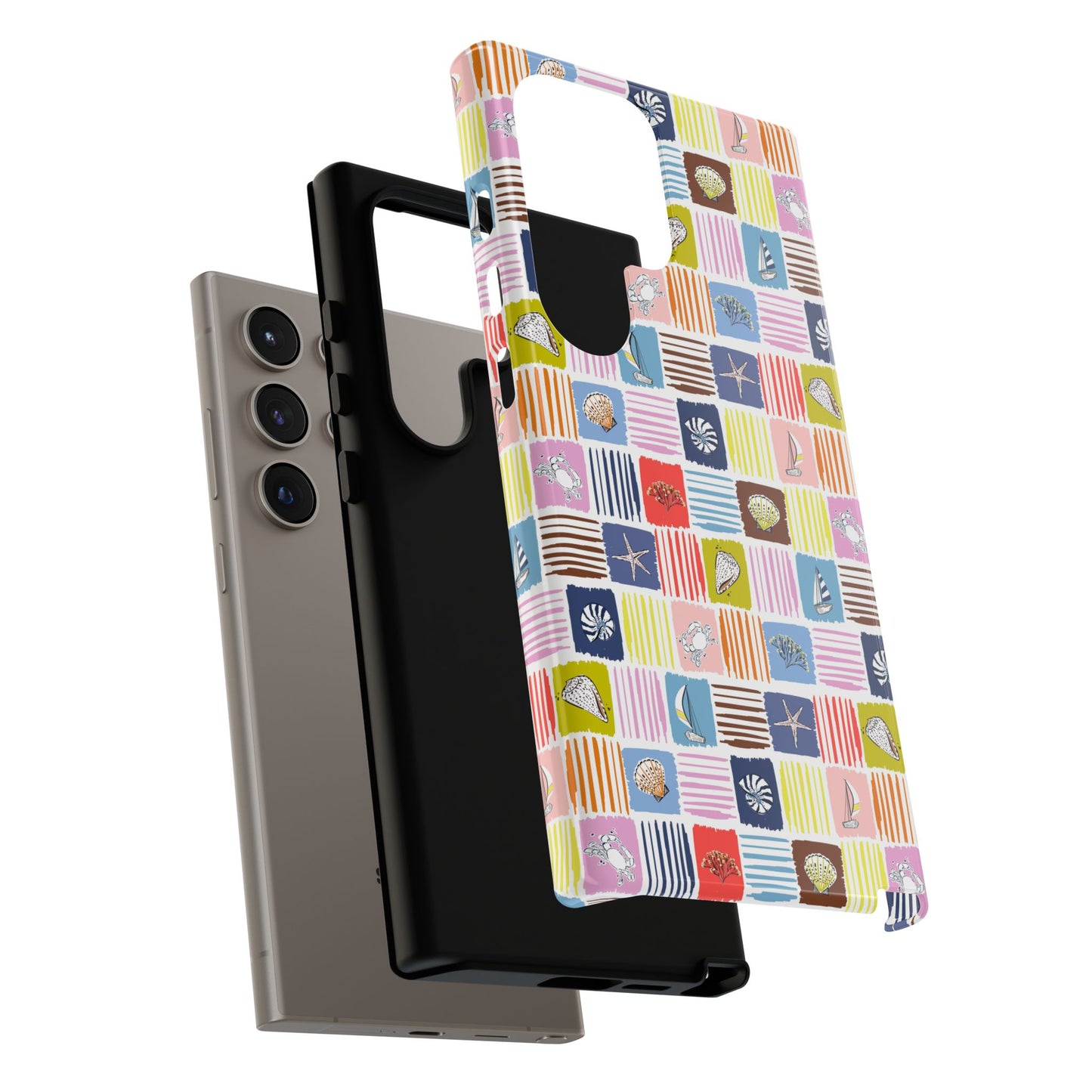 Colorful Seashells Sailboats and Starfish Summer Themed Phone Case