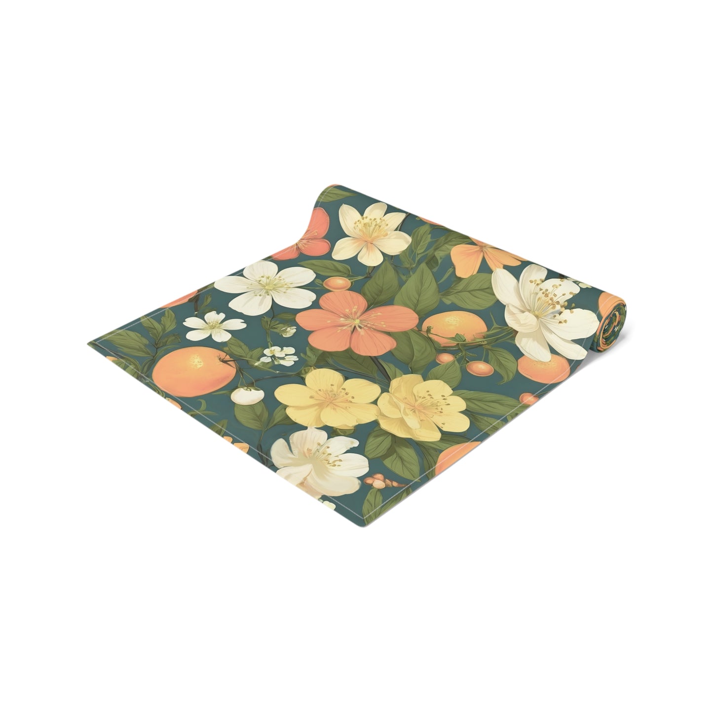 Orange Blossom Floral Table Runner