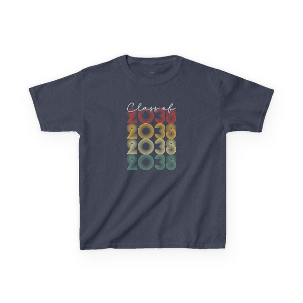 Graduation Tee for Kids Class of 2038 Shirt, Fun School Spirit, Kids Graduation Gift, Back-to-School Essential, Proud Parent Supporter