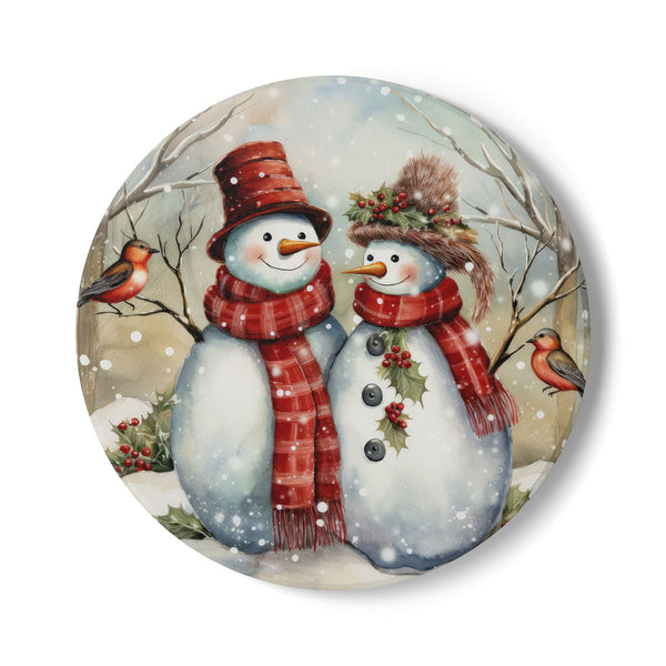 Winter Snowman Ceramic Coaster Set | Holiday Decor, Gift Idea, Home Accessories, Kitchen Essentials, Festive Tableware