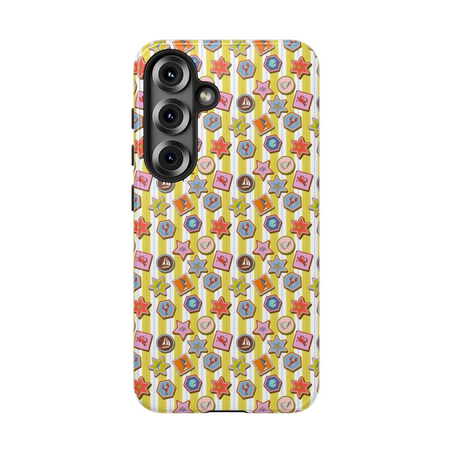 Yellow and White Striped Summer Themed Phone Case