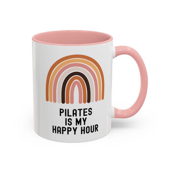 Pilates Is My Happy Hour Funny Coffee Mug Gift for Pilates Lover Women Workout Cup Mothers Day