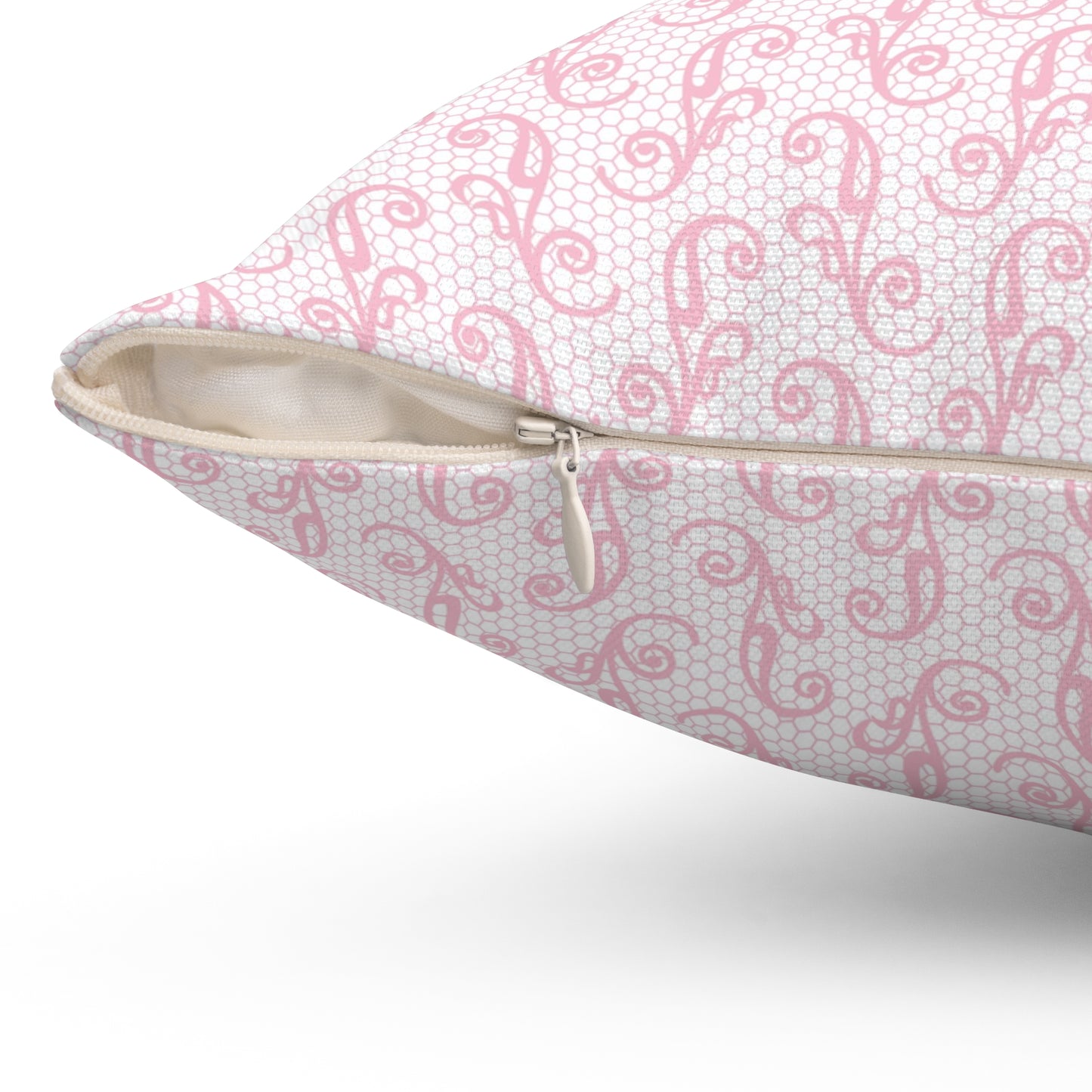 Pink Scroll Patterned - Indoor Throw Pillow