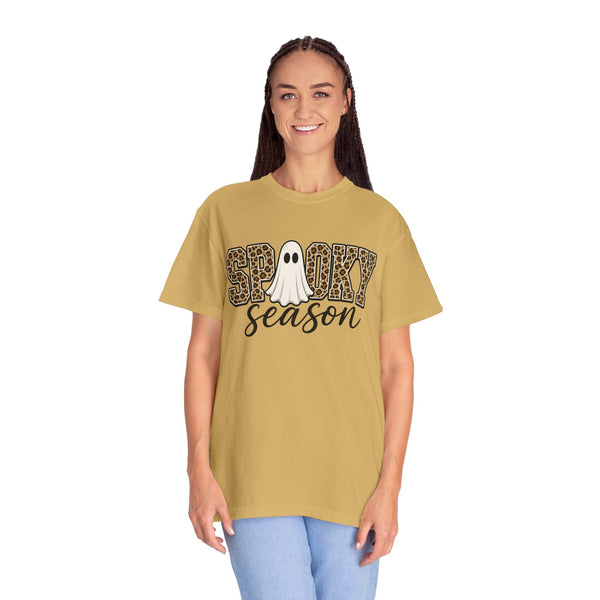 Spooky Season Leopard Print Ghost Halloween Graphic T-Shirt