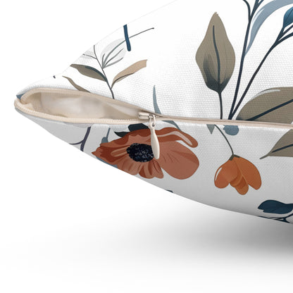 Rustic Warm Earth-Tone Floral - Indoor Throw Pillow