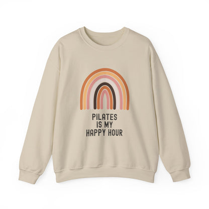 Pilates Rainbow Crewneck Sweatshirt, Cozy Exercise Sweatshirt, Gift for Fitness Lovers, Motivational Apparel, Workout Pullover