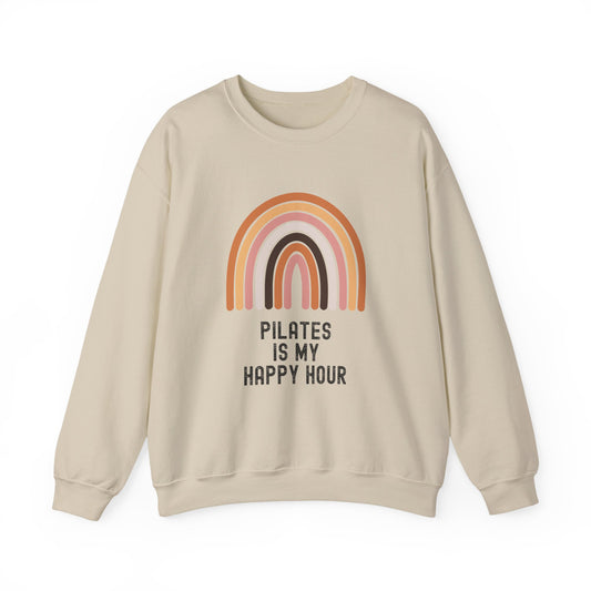 Pilates Rainbow Crewneck Sweatshirt, Cozy Exercise Sweatshirt, Gift for Fitness Lovers, Motivational Apparel, Workout Pullover