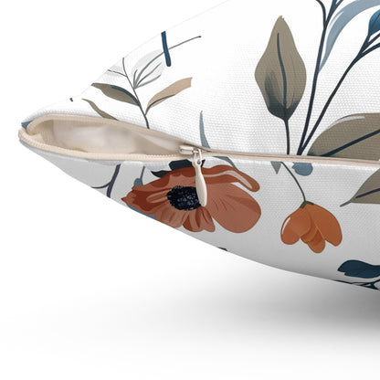 Rustic Warm Earth-Tone Floral - Indoor Throw Pillow
