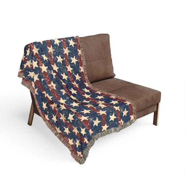 Patriotic Star Woven Blanket - Horizontal