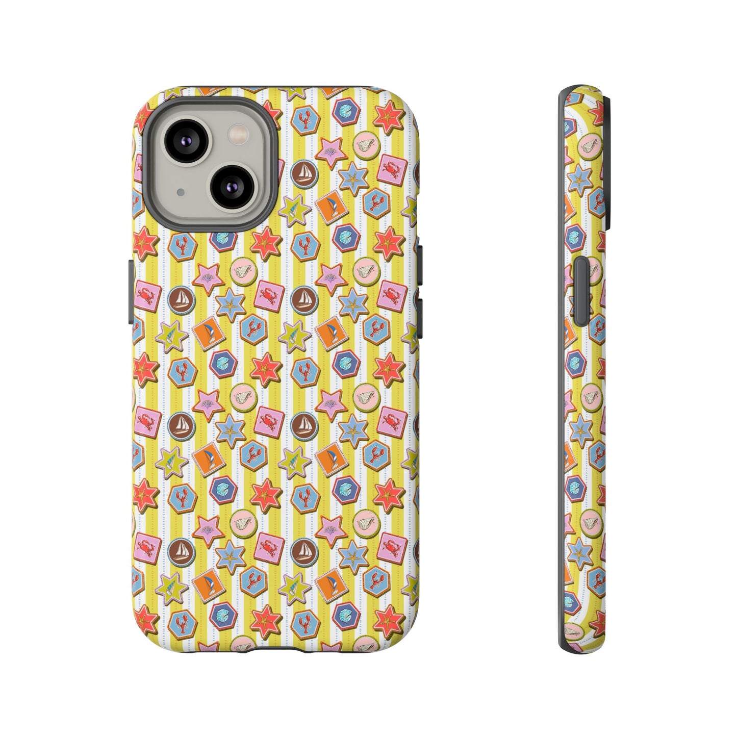 Yellow and White Striped Summer Themed Phone Case