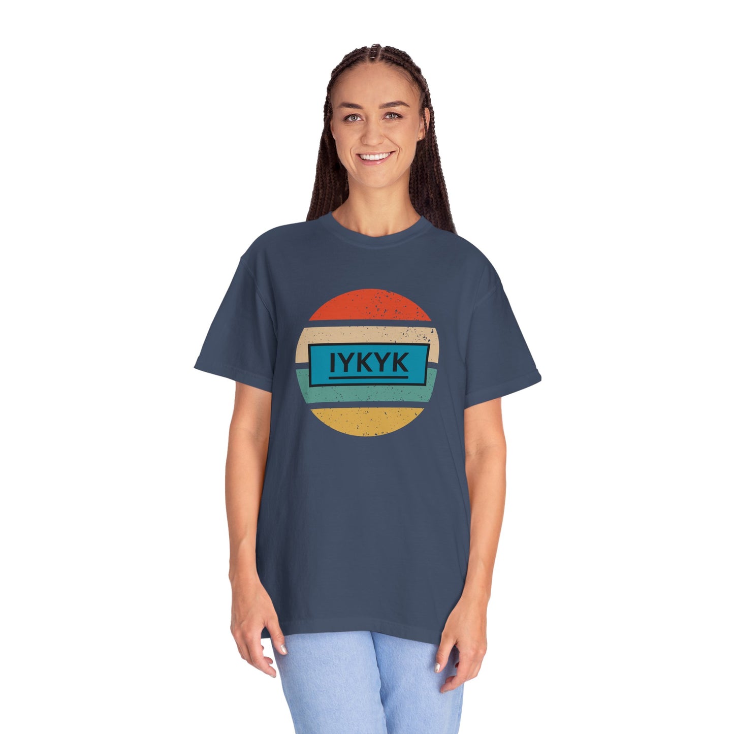 IYKYK Vintage Style Tee with Retro Rainbow