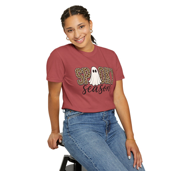Spooky Season Leopard Print Ghost Halloween Graphic T-Shirt