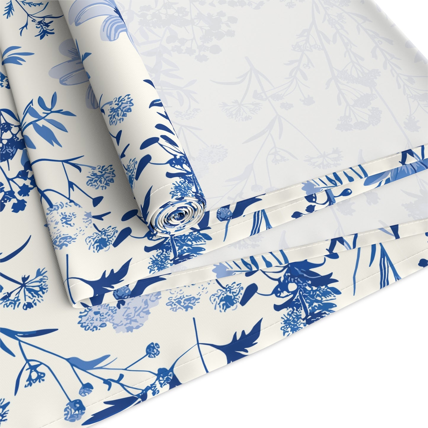Blue Floral Toile Table Runner
