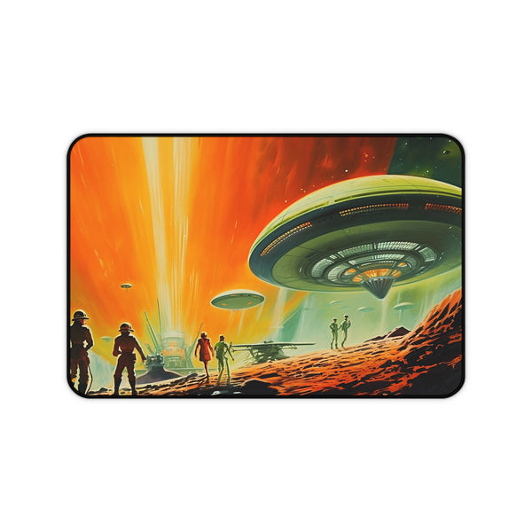 Gaming Deskmat, Alien Invasion Deskmat, Custom Desk Mat, Gaming Desk Mat, UFO Mousepad, Large Deskmat for Gaming, Desk Accessories