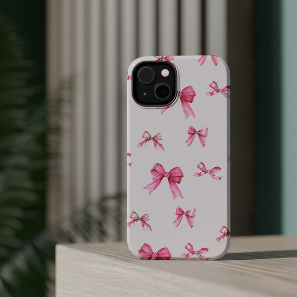 Coquette Pink Bows iPhone Magnetic Tough Case