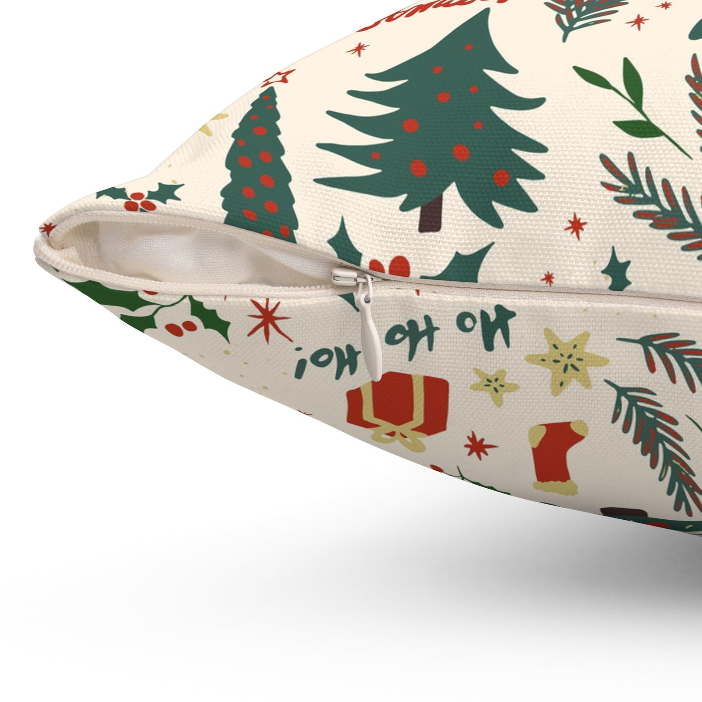Holiday Throw Pillow – Red & White Christmas Decorative Pillow